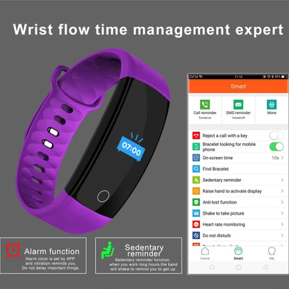 QS01 0.96 inches TFT Color Screen Smart Bracelet IP67 Waterproof, Support Call Reminder /Heart Rate Monitoring /Sleep Monitoring /Blood Pressure Monitoring /Sedentary Reminder (Coffee) - Smart Wear by buy2fix | Online Shopping UK | buy2fix