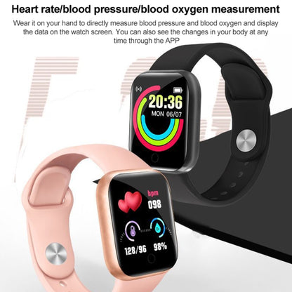 Y68 1.44 inch Smart Watch, Support Heart Rate Blood Pressure Blood Oxygen Monitoring (Silver Black) - Smart Wear by buy2fix | Online Shopping UK | buy2fix
