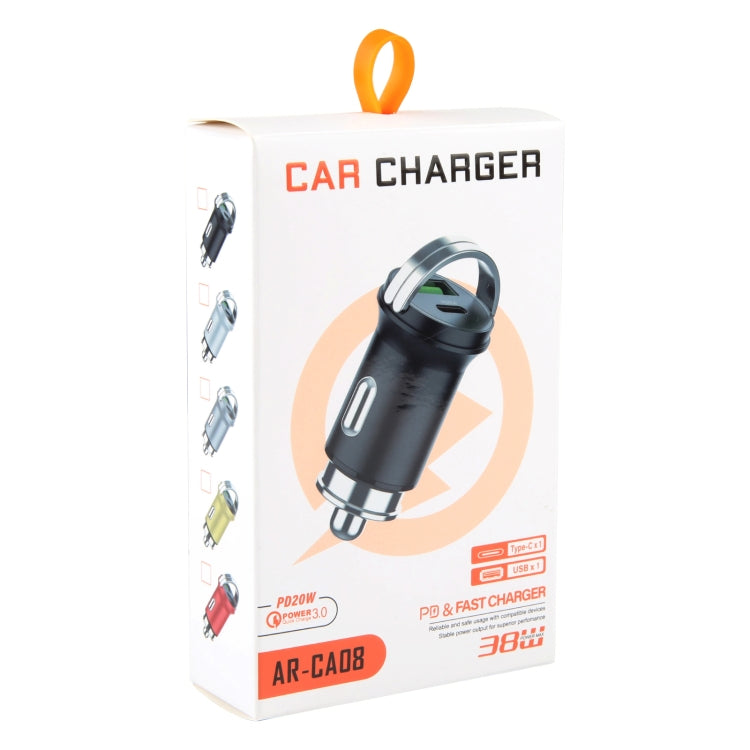 AR-CA08 12W 2A USB-C / Type-C + USB Ports Car Charger (Red) - Car Charger by buy2fix | Online Shopping UK | buy2fix