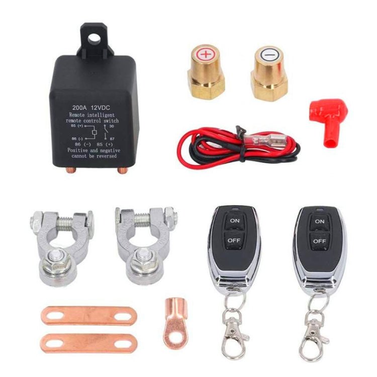 ZL180 12V 200A Car Relay Remote Rireless Battery Isolator with Battery Clip x 2 & Remote Control x 2 -  by buy2fix | Online Shopping UK | buy2fix
