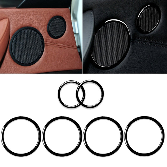6pcs / Set Car Door Horn Ring Decorative Sticker for BMW X5 E70 2008-2013 / X6 E71 2009-2014, Left and Right Drive Universal(Black) - In Car by buy2fix | Online Shopping UK | buy2fix