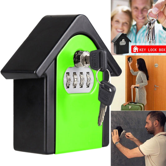 Hut Shape Password Lock Storage Box Security Box Wall Cabinet Safety Box, with 1 Key(Green) - Security by buy2fix | Online Shopping UK | buy2fix