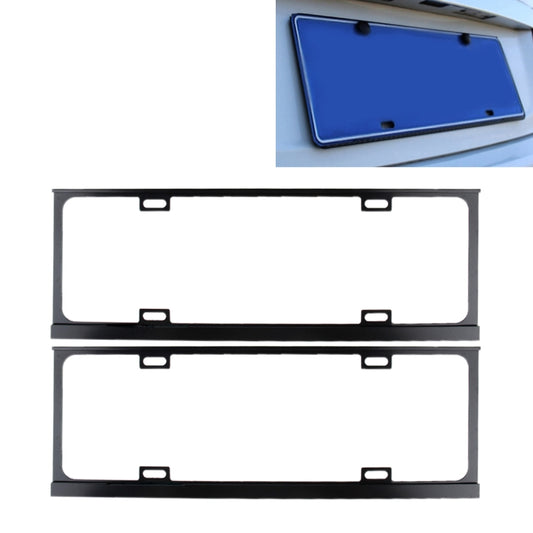 2 PCS Car License Plate Frames Car Styling License Plate Frame Magnesium Alloy Universal License Plate Holder Car Accessories(Black) - License Plate Covers & Frames by buy2fix | Online Shopping UK | buy2fix