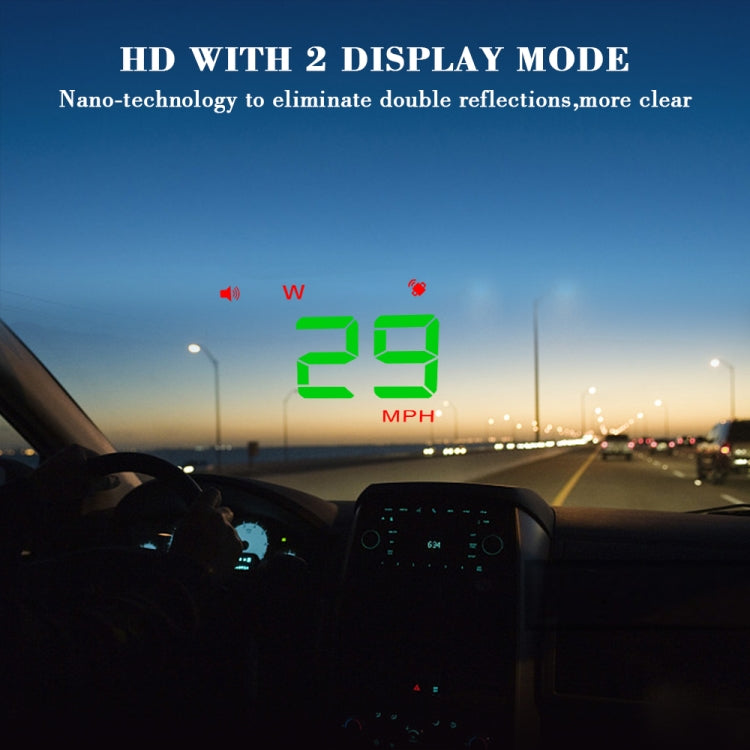 Geyiren A5 HUD 3.5 inch Car Head Up Display with GPS System, Two Mode Display, Light Sensors, KM/h MPH Speed, Compass, Speed Alarm (Green Light) - Head Up Display System by buy2fix | Online Shopping UK | buy2fix