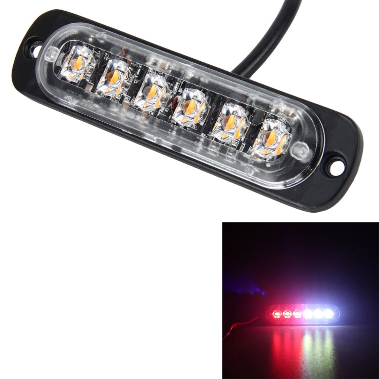 DC 12V-24V 2W 6LEDs SMD-2835 Lamps 17 Flash Patterns 3 Lines Car Flash Lamp Waterproof Car Truck Emergency Strobe Flash Warning Light, Cable Length: 90cm - Warning Lights by buy2fix | Online Shopping UK | buy2fix