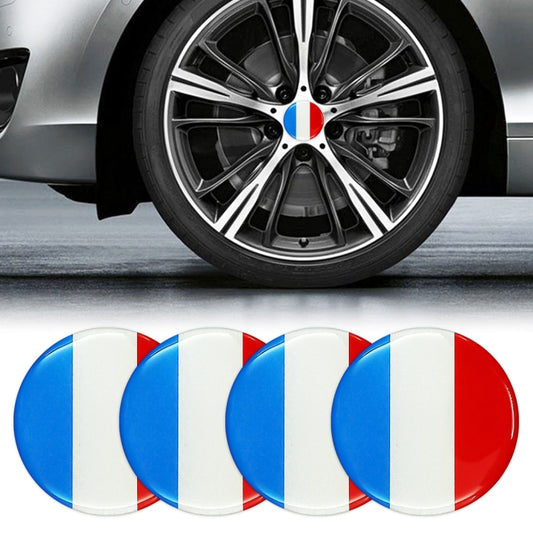 4 PCS Car-Styling France Flag Pattern Metal Wheel Hub Decorative Sticker, Diameter: 5.8cm - Decorative Sticker by buy2fix | Online Shopping UK | buy2fix