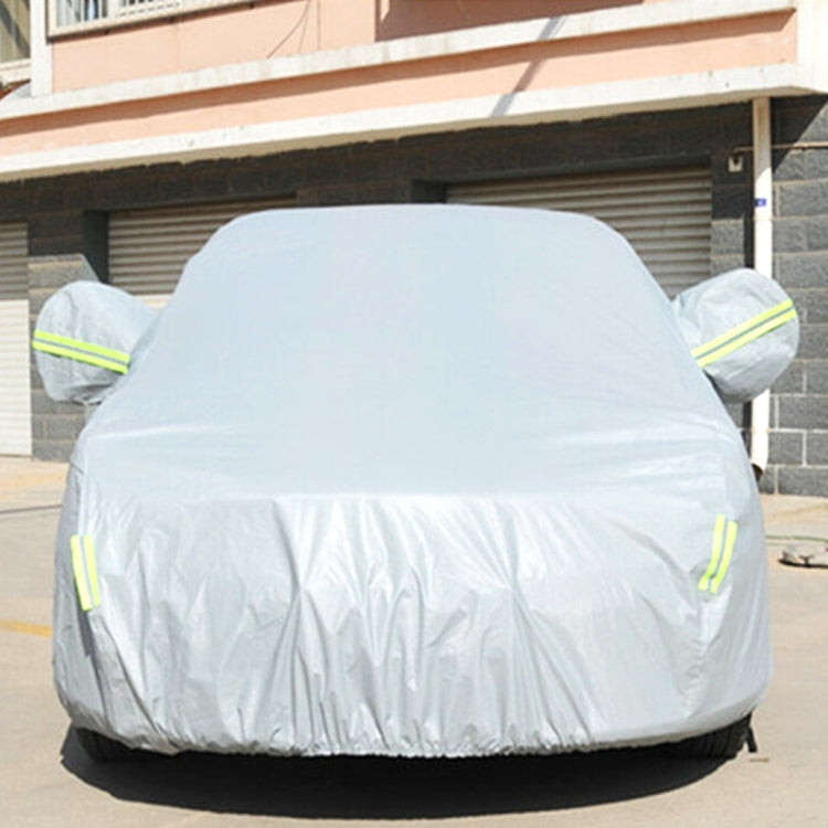 Outdoor Universal Anti-Dust Sunproof 3-Compartment Sedan Car Cover with Warning Strips, Fits Cars up to 5.4m(211 Inches) In Length - PE Material by buy2fix | Online Shopping UK | buy2fix