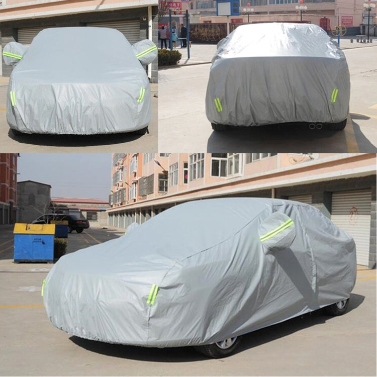 PVC Anti-Dust Sunproof Hatchback Car Cover with Warning Strips, Fits Cars up to 4.1m(160 inch) in Length - PE Material by buy2fix | Online Shopping UK | buy2fix