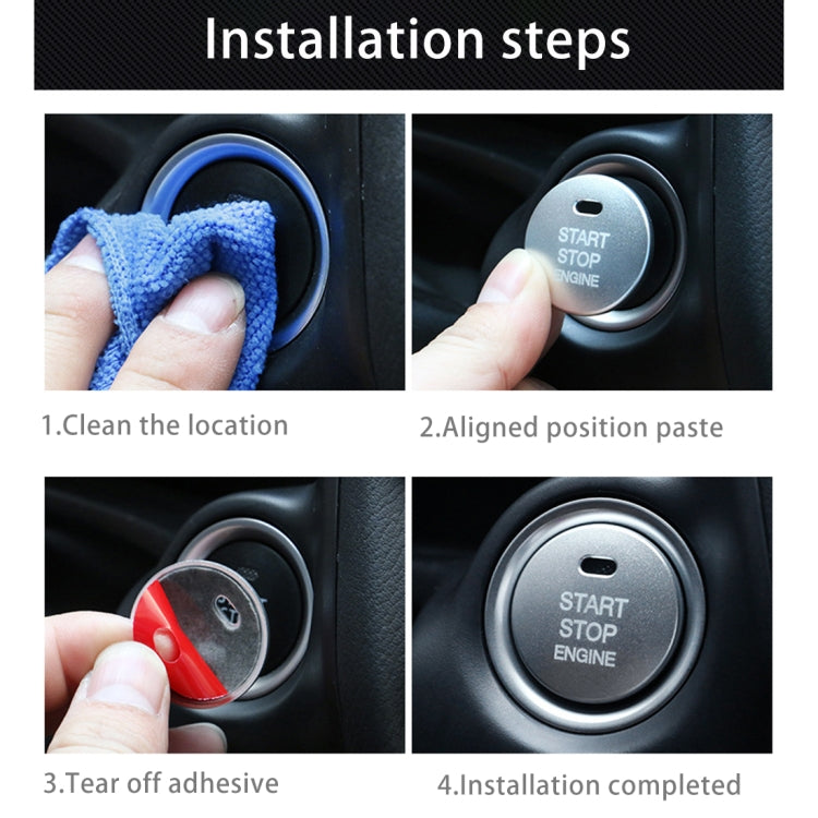 3D Aluminum Alloy Engine Start Stop Push Button Cover Trim Decorative Sticker for Mazda(Black) - In Car by buy2fix | Online Shopping UK | buy2fix