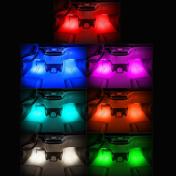 4 in 1 Universal Car Colorful Acoustic LED Atmosphere Lights Colorful Lighting Decorative Lamp, with 48LEDs SMD-5050 Lamps and Remote Control, DC 12V 7W - Atmosphere lights by buy2fix | Online Shopping UK | buy2fix