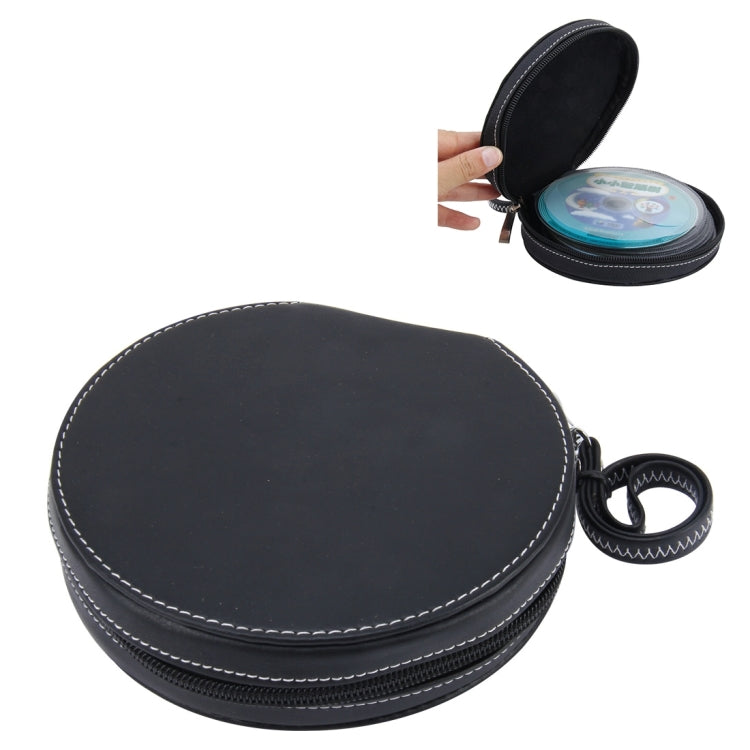 20 CD Disc Storage Case Leather Bag Heavy Duty CD/ DVD Wallet for Car, Home, Office and Travel(Black) - Stowing Tidying by buy2fix | Online Shopping UK | buy2fix