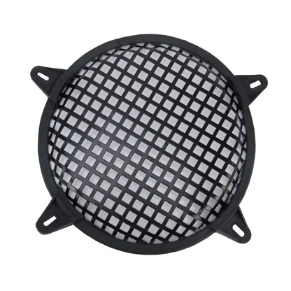 8 inch Car Auto Metal Mesh Black Square Hole Subwoofer Loudspeaker Protective Cover Mask Kit with Fixed Holder - In Car by buy2fix | Online Shopping UK | buy2fix