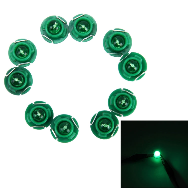 10PCS 2W T4.7 Wedge Instrument Panel LED Light Dashboard Gauge Cluster Indicator Lamp Bulb (Green Light) - Instrument Lights by buy2fix | Online Shopping UK | buy2fix