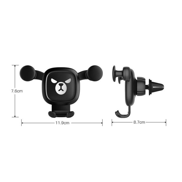 Big Eyes Pattern Gravity Cartoon Air Vent Car Mount Phone Holder(Black) - Car Holders by buy2fix | Online Shopping UK | buy2fix