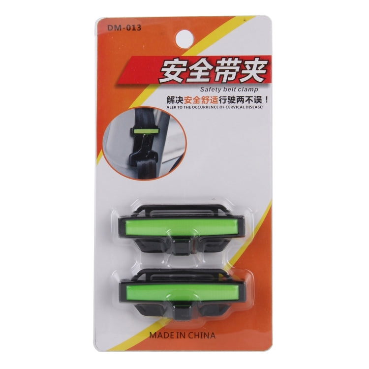 DM-013 2PCS Universal Fit Car Seatbelt Adjuster Clip Belt Strap Clamp Shoulder Neck Comfort Adjustment Child Safety Stopper Buckle(Green) - Seat Belts & Padding by buy2fix | Online Shopping UK | buy2fix