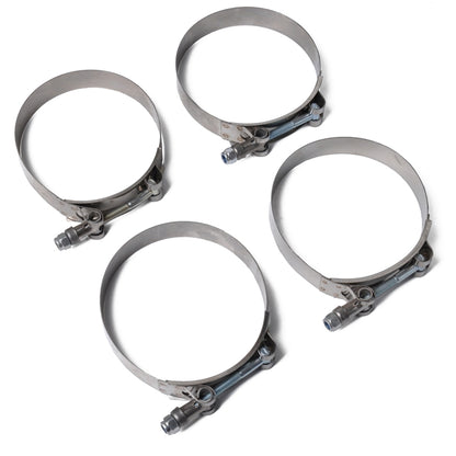4 PCS Stainless Steel T-Bolt Hose Clamps Pipe Clip Fuel Line Clip, Size: 57-65mm - In Car by buy2fix | Online Shopping UK | buy2fix