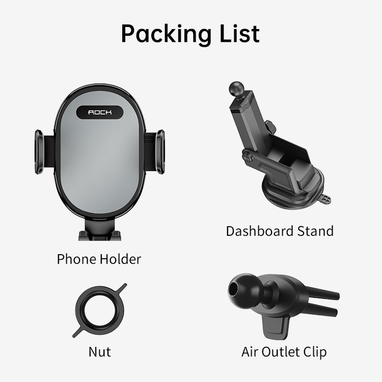 ROCK SPACE RAM0009 Suction Cup Retractable Rotating Mechanical Car Holder, Suitable for Phones within 66-102mm Width -  by ROCK | Online Shopping UK | buy2fix