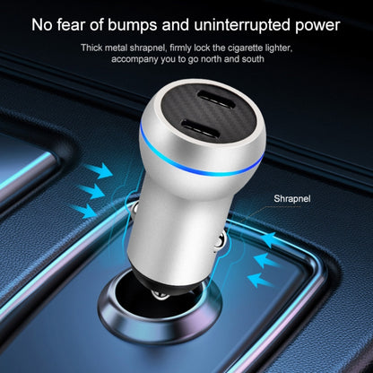 ACC-580 PD 40W Dual Type-C / USB-C Ports Fast Charging Car Charger(Silver) - In Car by buy2fix | Online Shopping UK | buy2fix