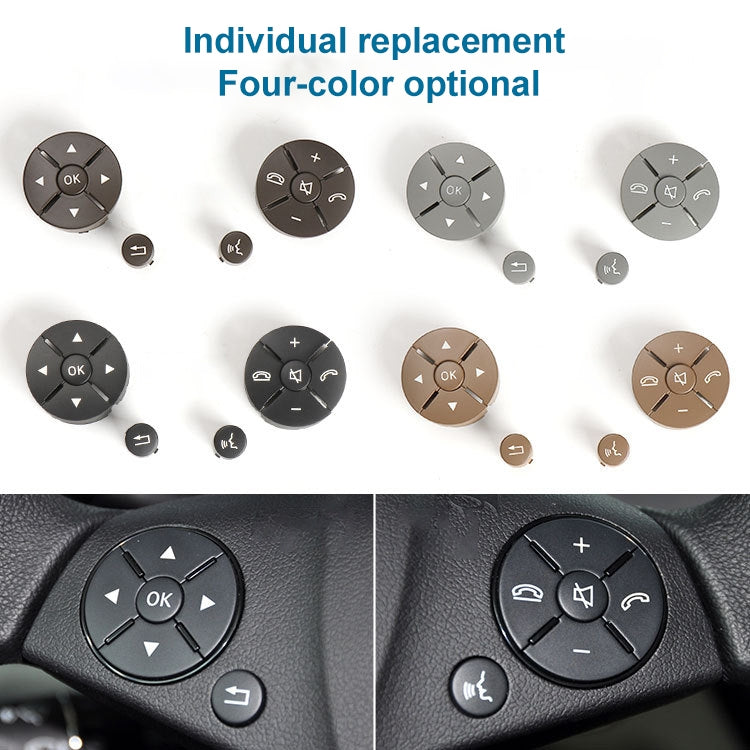 1 Pair Car Steering Wheel Switch Buttons Panel for Mercedes-Benz W204 2007-2014, Left Driving(Brown) - In Car by buy2fix | Online Shopping UK | buy2fix