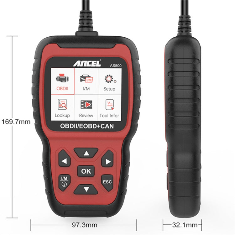 Ancel AS500 OBDII Scanner Engine Reader Car Diagnostics Tool - In Car by buy2fix | Online Shopping UK | buy2fix