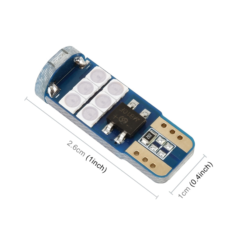 2 PCS T10 DC12 / 1W 9LEDs SMD-3030 Car Clearance Light(Blue Light) - In Car by buy2fix | Online Shopping UK | buy2fix