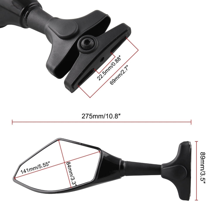 Motorcycle Modified Rear View Mirror Set with Light for Kawasaki - Side Mirrors by buy2fix | Online Shopping UK | buy2fix