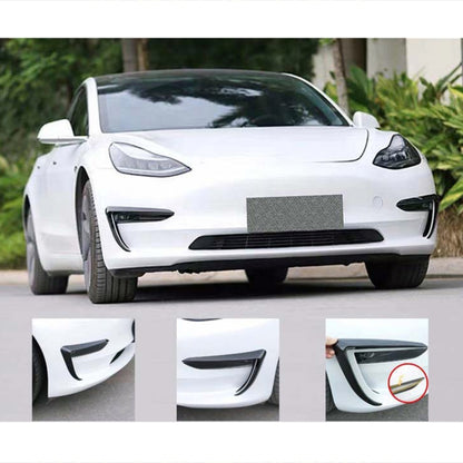 2 PCS Car Lamp Eyebrow Decorative Sticker Fog Lamp Frame for Tesla Model 3(Black) - Lamp Decoration by buy2fix | Online Shopping UK | buy2fix