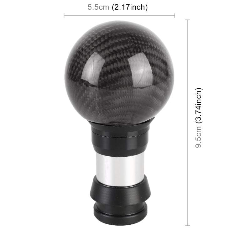 Universal Car Pressable Telescopic Carbon Fiber Gear Head Gear Shift Knob, Length: 9.5cm (Black) -  by buy2fix | Online Shopping UK | buy2fix