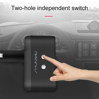 SHUNWEI SD-1925 120W 3A Car 2 in 1 Dual USB Charger 90 Degree Free Rotation Cigarette Lighter(Black) - Cigar Socket by SHUNWEI | Online Shopping UK | buy2fix