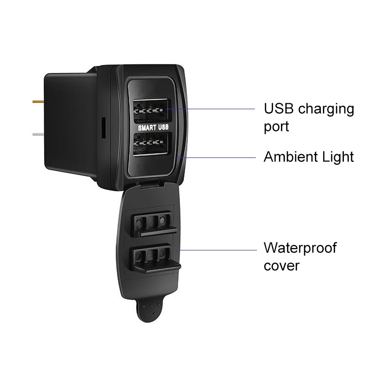 Car 3.1A USB Double-sided Mobile Phone Charger for Toyota - Car Charger by buy2fix | Online Shopping UK | buy2fix