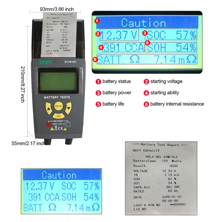 DUOYI DY3015C Car 24V Battery Tester - Electronic Test by DUOYI | Online Shopping UK | buy2fix