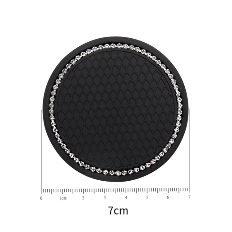 2 PCS Car Diamond Anti-skid Soft Rubber Water Cup Mat(Black) - In Car by buy2fix | Online Shopping UK | buy2fix