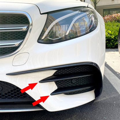 Car Front Bumper AMG Air Inlet Grille Decoration Sticker Strip for Mercedes-Benz E Class W213 2016-2020/E200/E260/E300 (Carbon Fiber Black) - In Car by buy2fix | Online Shopping UK | buy2fix