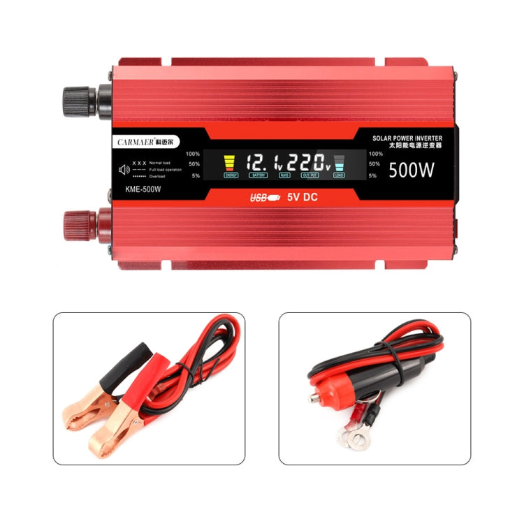 Carmaer Universal 24V to 220V 500W Car LCD Display Inverter Household Power Converter - In Car by buy2fix | Online Shopping UK | buy2fix