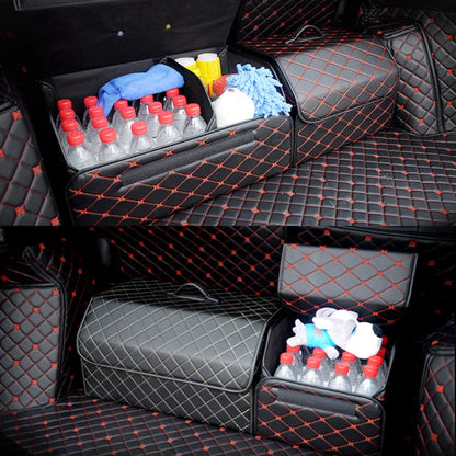 Car Trunk Foldable Storage Box, Rhombic Grid Middle Size: 40 x 32 x 30cm (Black) - In Car by buy2fix | Online Shopping UK | buy2fix