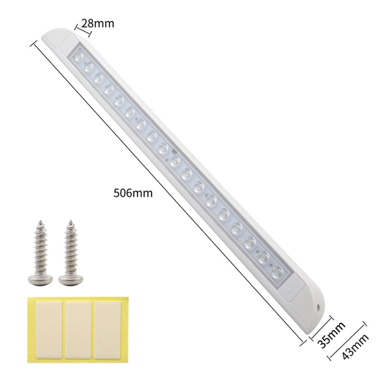 RV / Yacht Awning LED Strip Light DC12-28V with 18 LEDs Lamp Beads (White) - In Car by buy2fix | Online Shopping UK | buy2fix