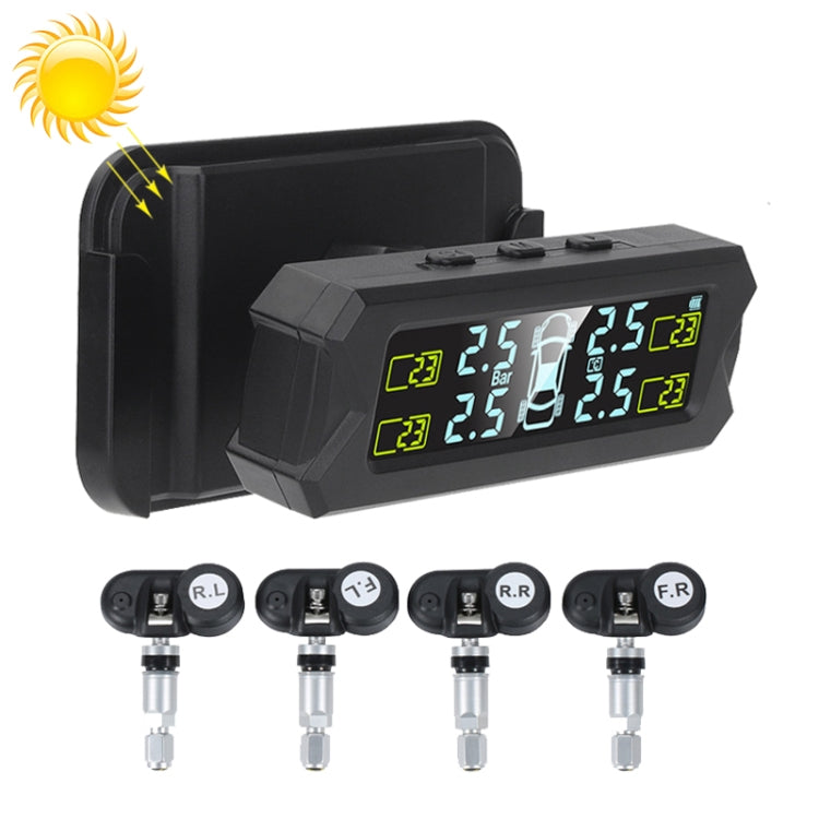 Car High Precision Solar Charging Tire Pressure Monitoring System TPMS, Built-in Voice Sensor - In Car by buy2fix | Online Shopping UK | buy2fix