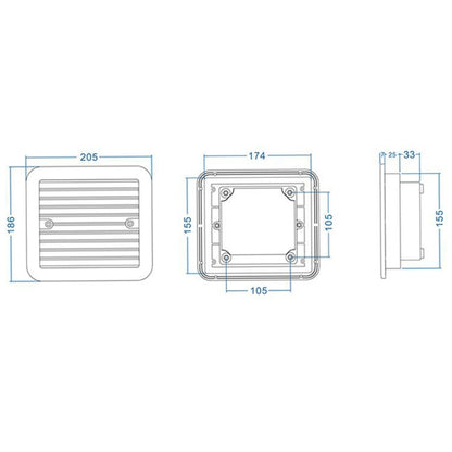 12V White Air Vent with Fan RV Trailer Caravan Gale Side Air Ventilation(White) - In Car by buy2fix | Online Shopping UK | buy2fix