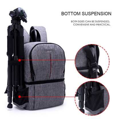 Multi-functional Waterproof Nylon Shoulder Backpack Padded Shockproof Camera Case Bag for Nikon Canon DSLR Cameras(Grey) - Camera Accessories by buy2fix | Online Shopping UK | buy2fix