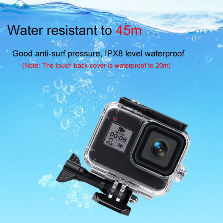 45m Waterproof Case + Touch Back Cover for GoPro HERO8 Black - DJI & GoPro Accessories by buy2fix | Online Shopping UK | buy2fix