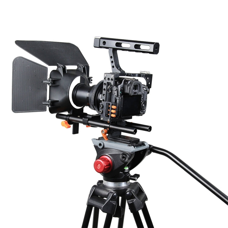 YELANGU YLG1105A A7 Cage Set Include Video Camera Cage Stabilizer / Follow Focus / Matte Box for Sony GH4 / A7S / A7 / A7R / A72 / A7RII / A7SII / A6000 / A6500 / A6300 / A7R3 / A7S3 / A7R4  (Orange) - Camera Accessories by YELANGU | Online Shopping UK | buy2fix