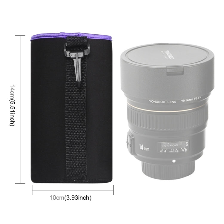 SLR Camera Lens Bag Micro Single Lens Bag Lens Inner Bile Bag Waterproof Protective Case Plus Velvet Thickening, Diameter: 10cm, Height: 14cm(Purple) - Camera Accessories by buy2fix | Online Shopping UK | buy2fix