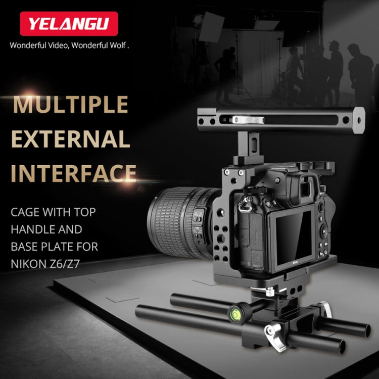 YELANGU C15 YLG0711A Video Camera Cage Stabilizer with Handle & Rail Rod for Nikon Z6 / Z7(Black) - Camera Cage by YELANGU | Online Shopping UK | buy2fix