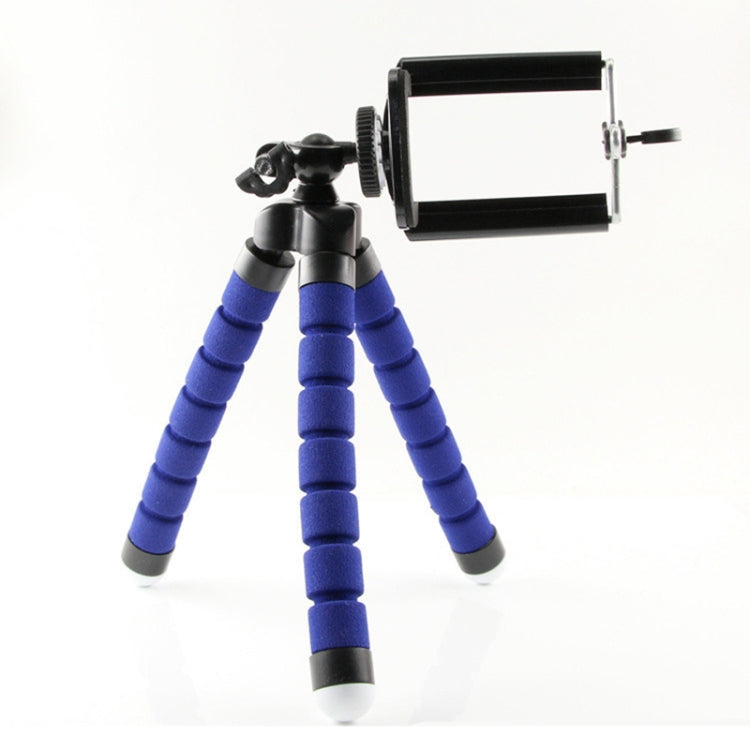 Mini Octopus Flexible Foam Tripod Holder with Phone Clamp & Remote Control (Blue) - Consumer Electronics by buy2fix | Online Shopping UK | buy2fix