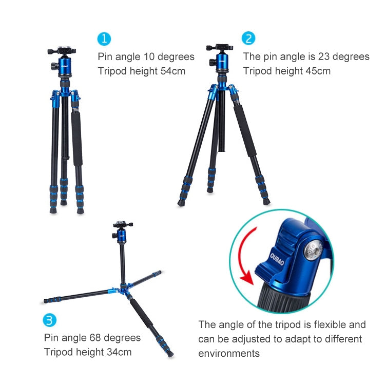 TRIOPO Oubao A-688 Adjustable Portable  Aluminum Alloy Tripod with Ball Head for SLR Camera - Tripods by TRIOPO | Online Shopping UK | buy2fix