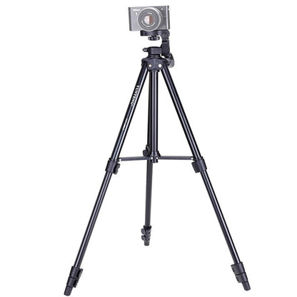 YUNTENG VCT-680RM 4-Section Folding Legs Aluminum Alloy Tripod Mount with Three-Dimensional Tripod Head for DSLR & Digital Camera, Adjustable Height: 46-138cm (Black) - Camera Accessories by buy2fix | Online Shopping UK | buy2fix