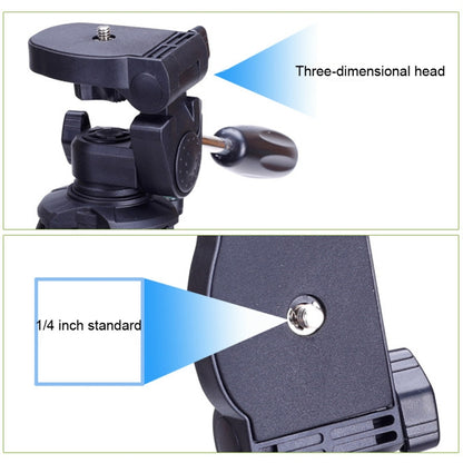 YUNTENG VCT-680RM 4-Section Folding Legs Aluminum Alloy Tripod Mount with Three-Dimensional Tripod Head for DSLR & Digital Camera, Adjustable Height: 46-138cm (Black) - Camera Accessories by buy2fix | Online Shopping UK | buy2fix