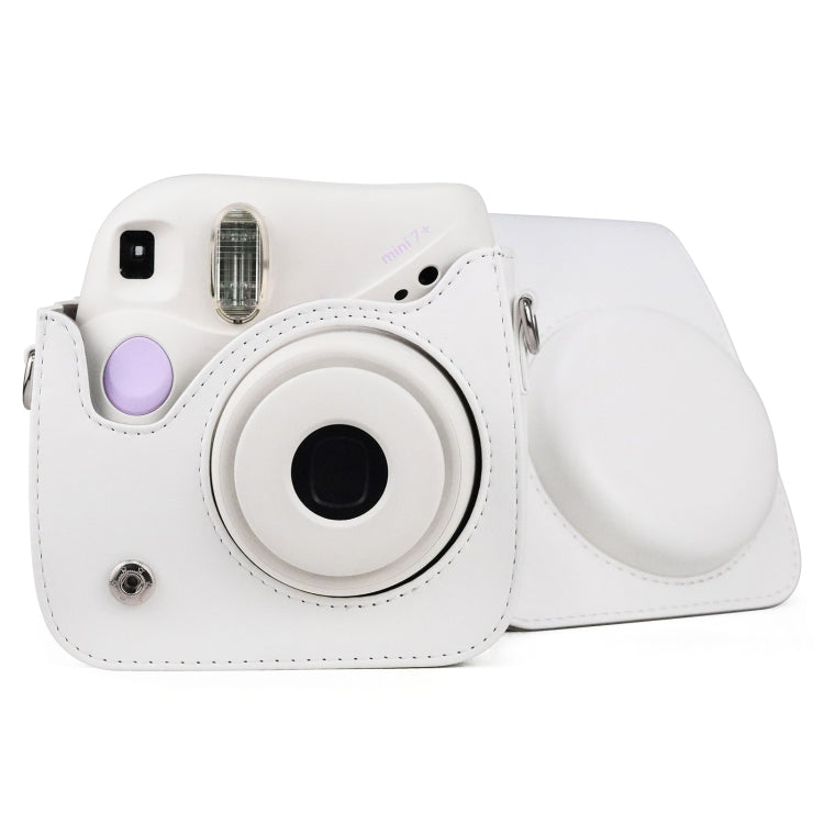 Retro Full Body PU Leather Case Camera  Bag with Strap for FUJIFILM instax mini 7+ (White) - Camera Accessories by buy2fix | Online Shopping UK | buy2fix