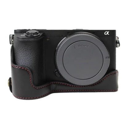 1/4 inch Thread PU Leather Camera Half Case Base for Sony ILCE-A6500 / A6500 (Black) - Camera Accessories by buy2fix | Online Shopping UK | buy2fix