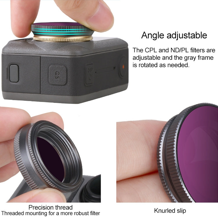 Sunnylife OA-FI172 ND8/PL Adjustable Lens Filter for DJI OSMO ACTION - Lens Filter by Sunnylife | Online Shopping UK | buy2fix